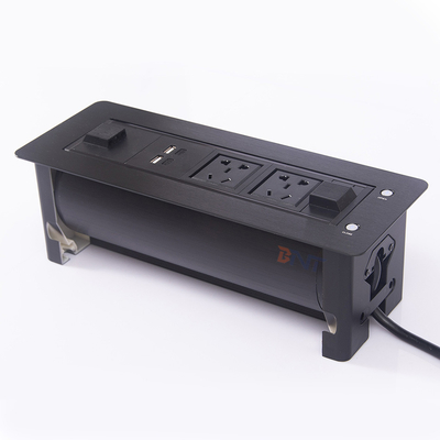 Doppel-USB-Ladegerät Aluminiumlegierung Desktop Pop-Up Strom-Daten-Steckdose