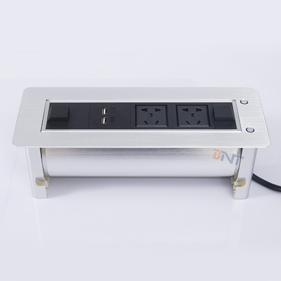Doppel-USB-Ladegerät Aluminiumlegierung Desktop Pop-Up Strom-Daten-Steckdose