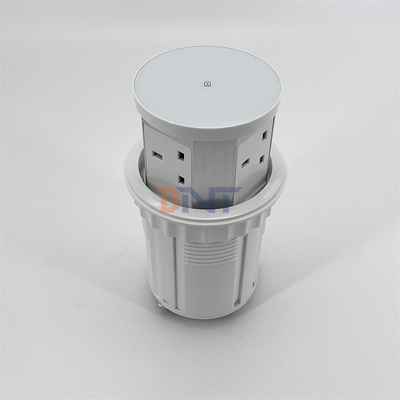 Custom 3-Ausgang Pop-Up-Ausgang Turm PVC und Aluminium Küchentisch Steckdose mit drahtlosem Ladegerät Desktop Pop-Up-Steckdosen