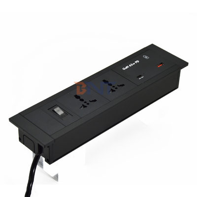 Verstrickte Tischsteckdose Universelle Steckdosen USB A+C-Anschlüsse 65 Watt Max-Ausgang US/EU/AU 16A/13A