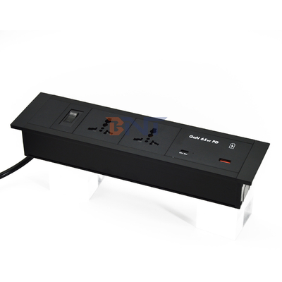 Verstrickte Tischsteckdose Universelle Steckdosen USB A+C-Anschlüsse 65 Watt Max-Ausgang US/EU/AU 16A/13A