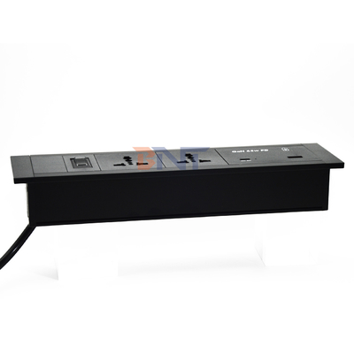 Verstrickte Tischsteckdose Universelle Steckdosen USB A+C-Anschlüsse 65 Watt Max-Ausgang US/EU/AU 16A/13A