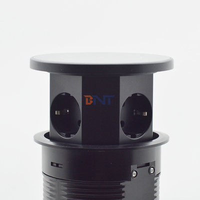 OEM/ODM Smart Pop-Up Power Outlet Aluminium-Tischsteckdose mit 3 Wechselstromsteckdosen und 2 USB-Anschlüssen IP44-Standard für das Laden
