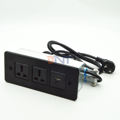 Eingeschlossener Stromanschluss USB C Schnellladung Spülung Tischmöbel Schublade Steckdose Konferenztisch Versteckte Steckdose