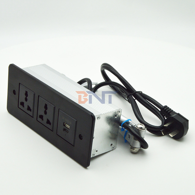 Eingeschlossener Stromanschluss USB C Schnellladung Spülung Tischmöbel Schublade Steckdose Konferenztisch Versteckte Steckdose