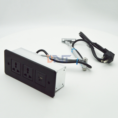 Eingeschlossener Stromanschluss USB C Schnellladung Spülung Tischmöbel Schublade Steckdose Konferenztisch Versteckte Steckdose