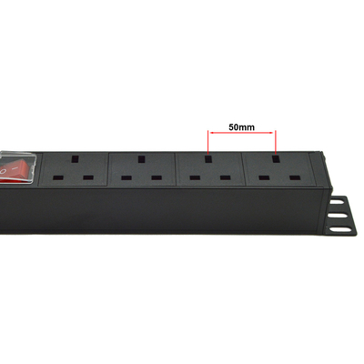 PDU 4-Port Steckdosen SPD Überspannungsschutz Stromstreifen-Erweiterung Socket 3250W mit Ein-/Aus-Schalter und Stromkabel