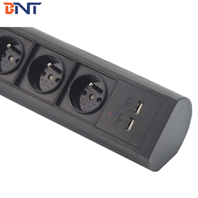 three french power interface movable office desk socket  used in conference room BTS-302FR
