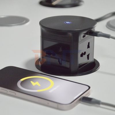 BNT Wireless Charger Automatisches Pneumatisches Pop-up Küchenwaschbecken Wasserhahn Neues Tischdesign 4 Steckdosen Modernes Automatisches
