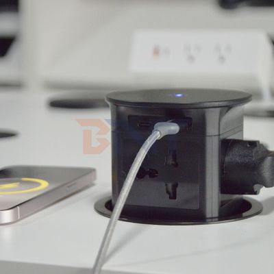 BNT Wireless Charger Automatisches Pneumatisches Pop-up Küchenwaschbecken Wasserhahn Neues Tischdesign 4 Steckdosen Modernes Automatisches