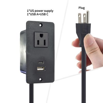 Plastiksofa Steckdose Tisch Steckdose mit 1 US Standard Steckdose & USB A + C Port