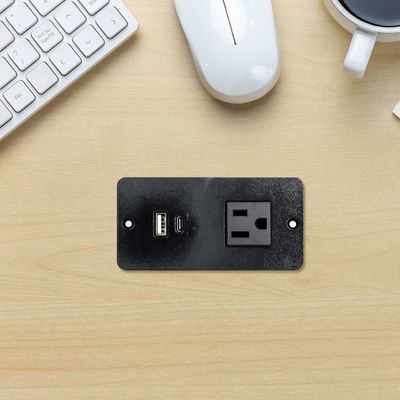 Plastiksofa Steckdose Tisch Steckdose mit 1 US Standard Steckdose & USB A + C Port