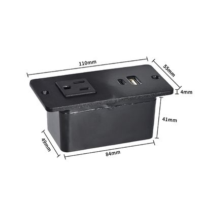 Plastiksofa Steckdose Tisch Steckdose mit 1 US Standard Steckdose & USB A + C Port