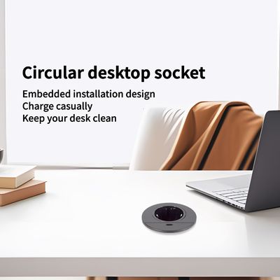 Rundes Design-Sofagarnitur mit eingebauter Tisch-Steckdose mit USB-Ladeanschluss vom Typ C
