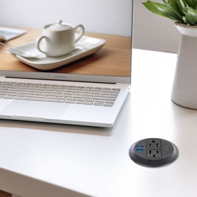 Rundes Sofaset mit eingebetteter elektrischer Steckdose mit 2 US-Standard-Steckdosen & Dual USB A Ladeanschluss Moderne Möbel