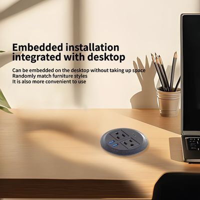 Rundes Sofaset mit eingebetteter elektrischer Steckdose mit 2 US-Standard-Steckdosen & Dual USB A Ladeanschluss Moderne Möbel