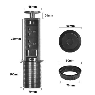 Universal Power Küchensteckdose Sacar El Enchufe De La Cocina Versteckte Tischplatte Pop-up Küchensteckdosen für moderne Smart Kitchen