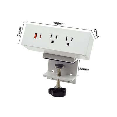 Multifunktionale 2 Wechselstromanschlüsse USB A+C US Power Schnellladung Desktop Klemm Steckdose Stromanschluss