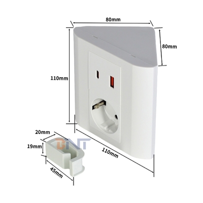 Portable Tabletop EU Socket für Büro und Zuhause IP44 mit USB A+C-Ausgangsanschlüssen für mehrere Geräte