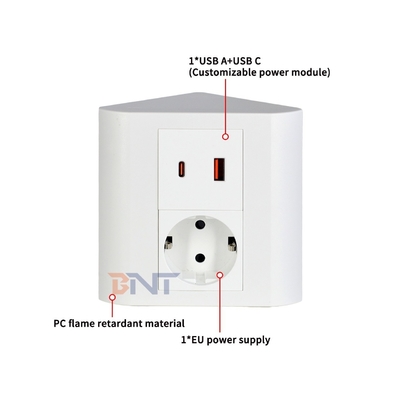 Portable Tabletop EU Socket für Büro und Zuhause IP44 mit USB A+C-Ausgangsanschlüssen für mehrere Geräte