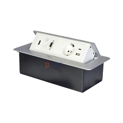 Aluminiumlegierung Pop-up Tischplatten-Steckdose EU-Steckdose mit modularen Konfigurationen