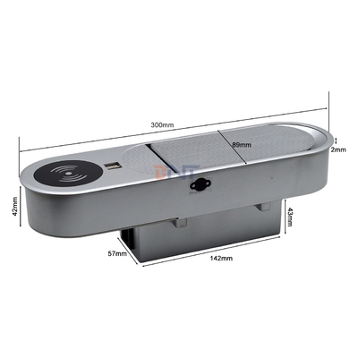 Multifunktionale 2AC- und 2USB-A-Ladenausgänge Desktop-Steckdose mit drahtlosem Ladegerät