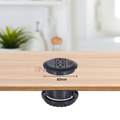 Rundes Sofaset Eingebettete Steckdose mit 2 US-Standard Steckdosen & Dual USB A Steckdose 65W