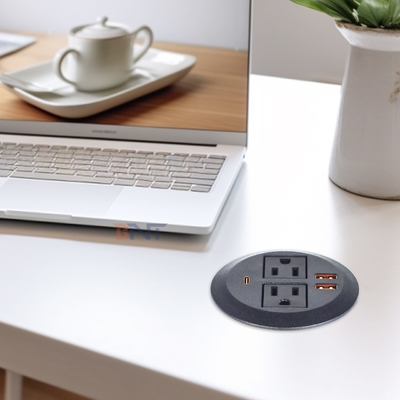 Rundes Sofaset Eingebettete Steckdose mit 2 US-Standard Steckdosen & Dual USB A Steckdose 65W