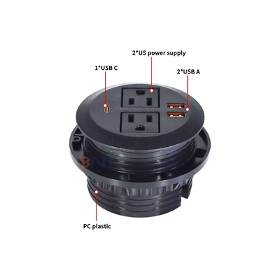 Rundes Sofaset Eingebettete Steckdose mit 2 US-Standard Steckdosen & Dual USB A Steckdose 65W