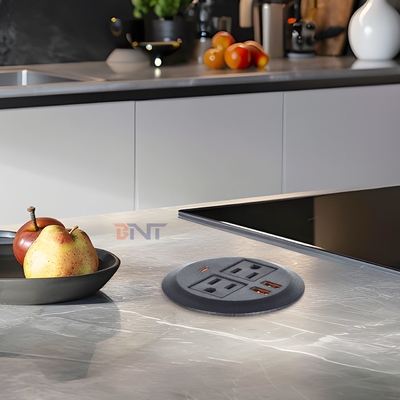 Rundes Sofaset Eingebettete Steckdose mit 2 US-Standard Steckdosen & Dual USB A Steckdose 65W