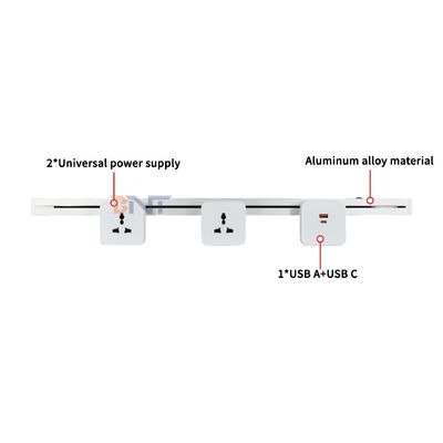 Neue, abnehmbare, ultrabreite Schienensteckdose, praktische, wandmontierte Mehrfachsteckdosen-Stromschienensteckdose