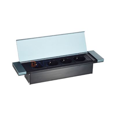 Eingebettete Flip-Cover Design Desktop Steckdose Strom mit 4 EU AC Steckdosen