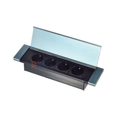 Eingebettete Flip-Cover Design Desktop Steckdose Strom mit 4 EU AC Steckdosen