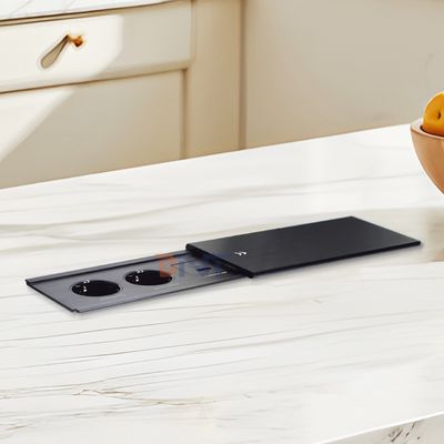 Slip-Open Euro-Tischplatten-Stromanschluss 2 Wechselstromsteckdosen USB A+C IP44 16A Nennstrom für Büroanwendungen EU-Standard Stecker