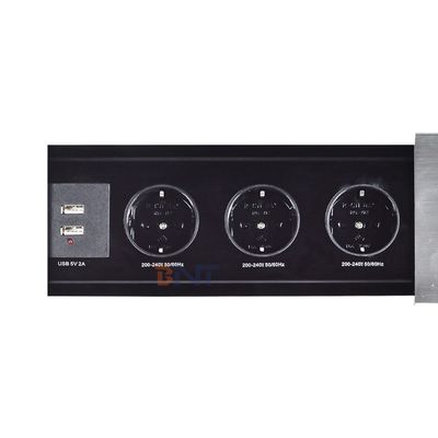 Euro-Tischplatten elektrische Steckdose Schiebeöffnung mit 3 Wechselstromanschlüssen