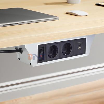 Flexible EU Unter Tisch/Stuhl/Sofakante montierte Steckdosenleiste mit USB-Anschluss