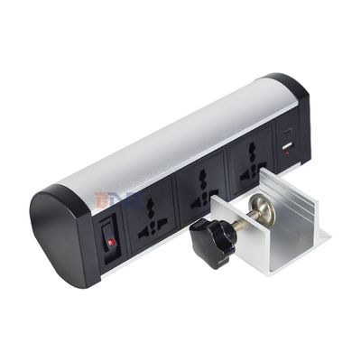 Klebstoff-Clip-Design Steckdose 3 Steckdosen USB A+C Desktop Steckdose Steckdose