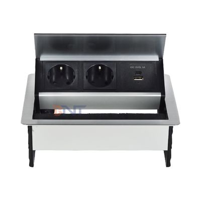 Fabrikmaßnahme Schreibtischbürste Tisch Flip Cover 20W USB Steckdose Verborgene Schreibtisch-Power Grommet