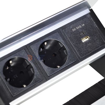 Fabrikmaßnahme Schreibtischbürste Tisch Flip Cover 20W USB Steckdose Verborgene Schreibtisch-Power Grommet