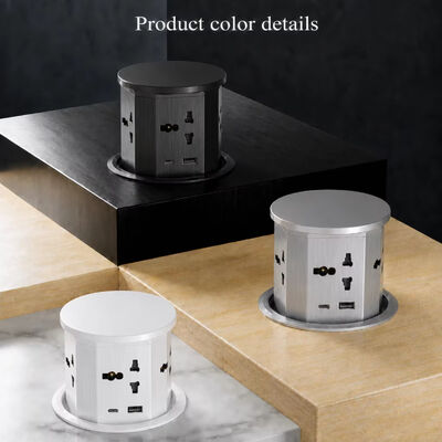 85mm Ausrottung Pop-up Socket 4 Universal AC Steckdosen USB a und Typ C Ports 16A 110-220V PC gebürstet Ende 1,5m Kabel