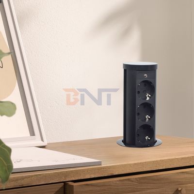 EU-Stecker-Typ 3-Auslass-Pneumatische Steckdose IP44 Standard-Aluminiumlegierung-Auslass für versteckte Küche