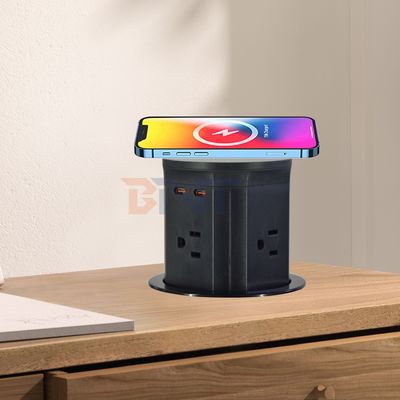 4 Steckdose US Standard Küchenlift Steckdose Verborgene pneumatische Steckdosen EU UK Konnektivität USB drahtloses Laden