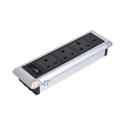 Desktop-Multifunktions-Steckdosenleiste mit 3 AC-Steckdosen, eingebetteter USB A+USB C Ladebuchse