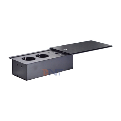 Slip-Open Euro-Tischplatten-Stromanschluss 2 Wechselstromsteckdosen USB A+C IP44 16A Nennstrom für Büroanwendungen EU-Standard Stecker