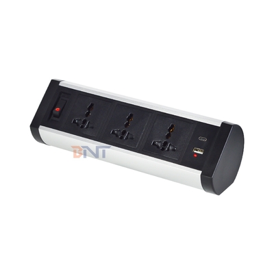 Klebstoff-Clip-Design Steckdose 3 Steckdosen USB A+C Desktop Steckdose Steckdose